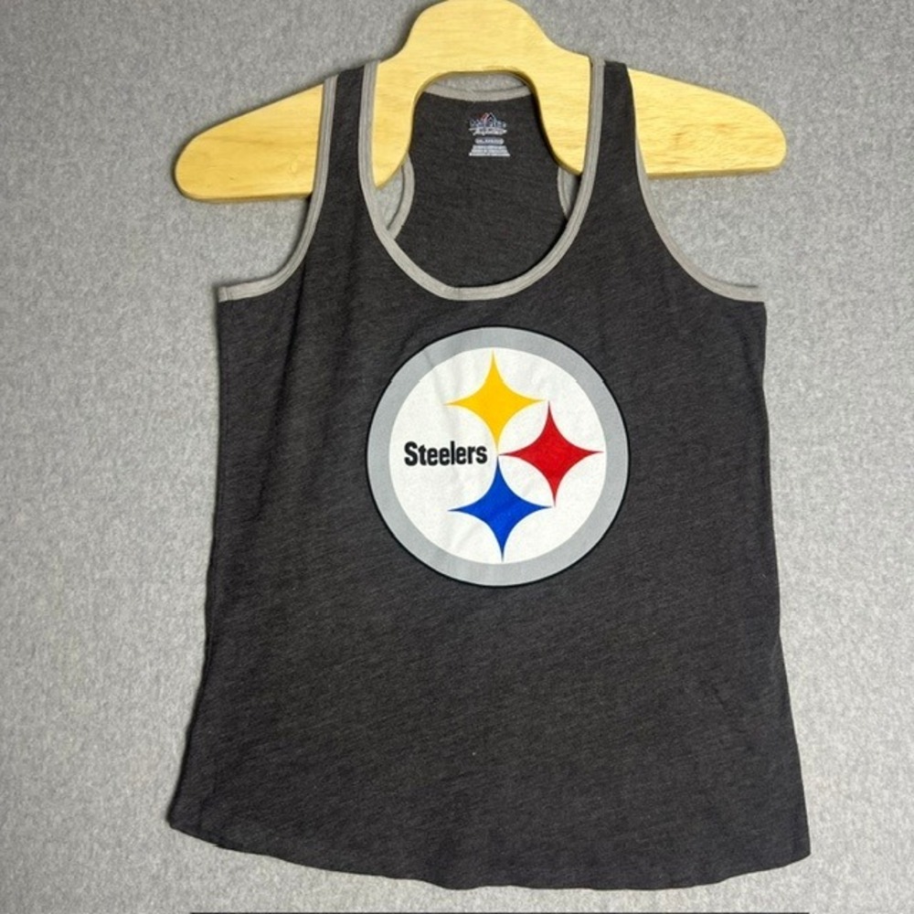 Majestic‎ Women's Pittsburgh Steelers Gray NFL Football Tank Top Size XXL